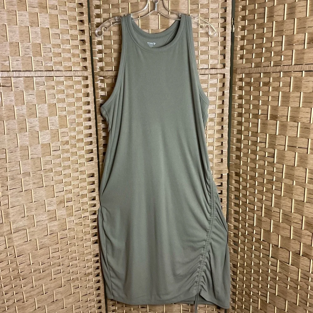 Old Navy Active Ultralite Go Dry Racerback Rib-Knit Ruched Dress Size 2X - Picture 2 of 9